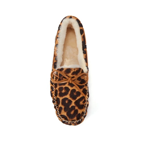 Leopard Print Moccasin Slippers - Picture 2 of 6